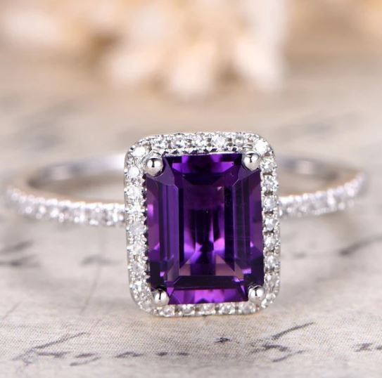 amethyst engagement rings