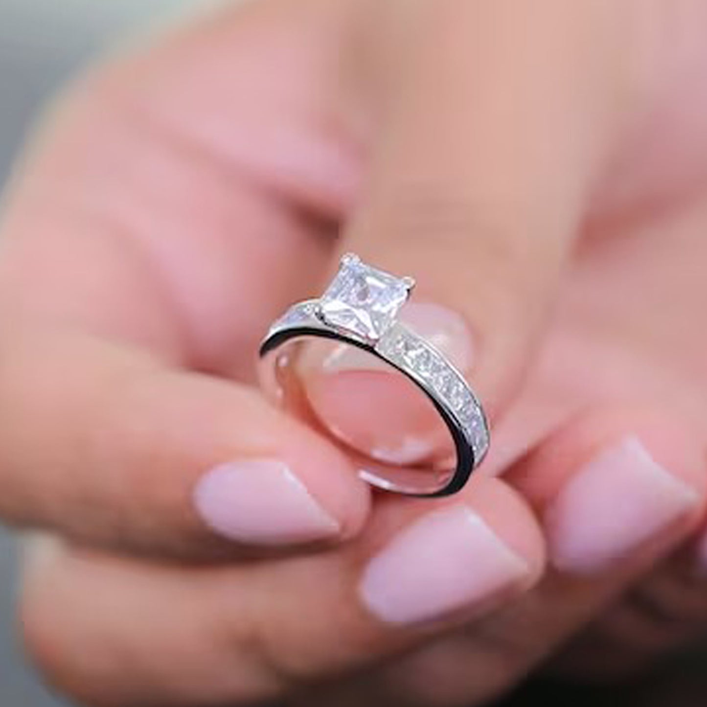 princess-cut solitaire engagement rings