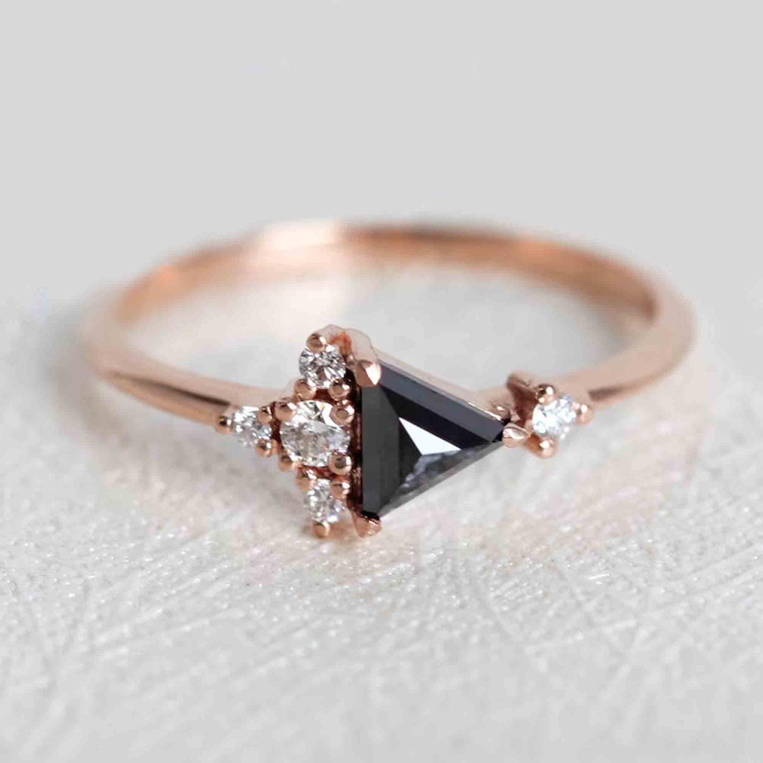 black diamond cluster ring
