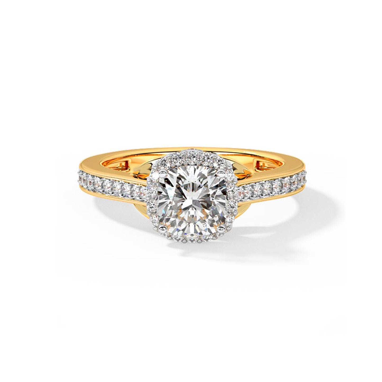 Cushion Cut Moissanite Engagement Ring