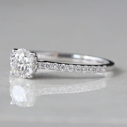 white gold lab created diamond ring