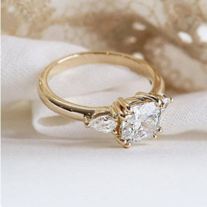 14 karat gold moissanite ring