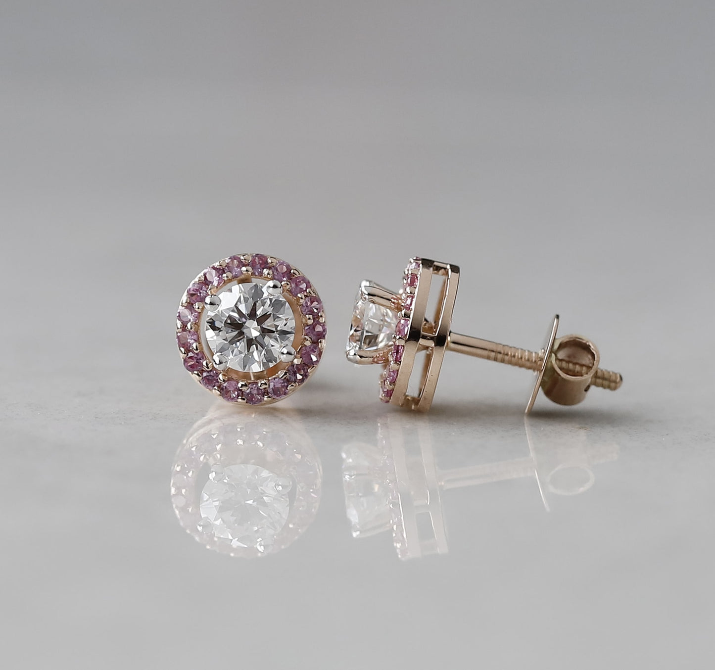 diamond halo earrings