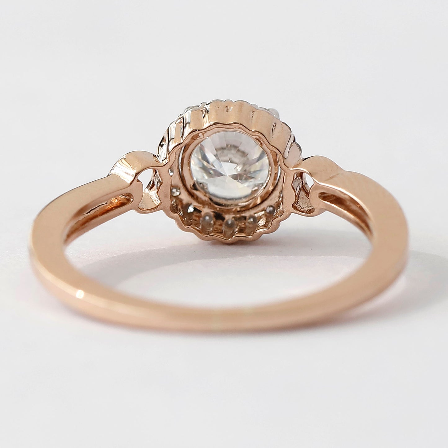 1 CT Lab Grown Hidden Halo Diamond Ring For Her