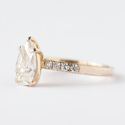 1.50 CT Pear Cut Lab Diamond Engagement Ring