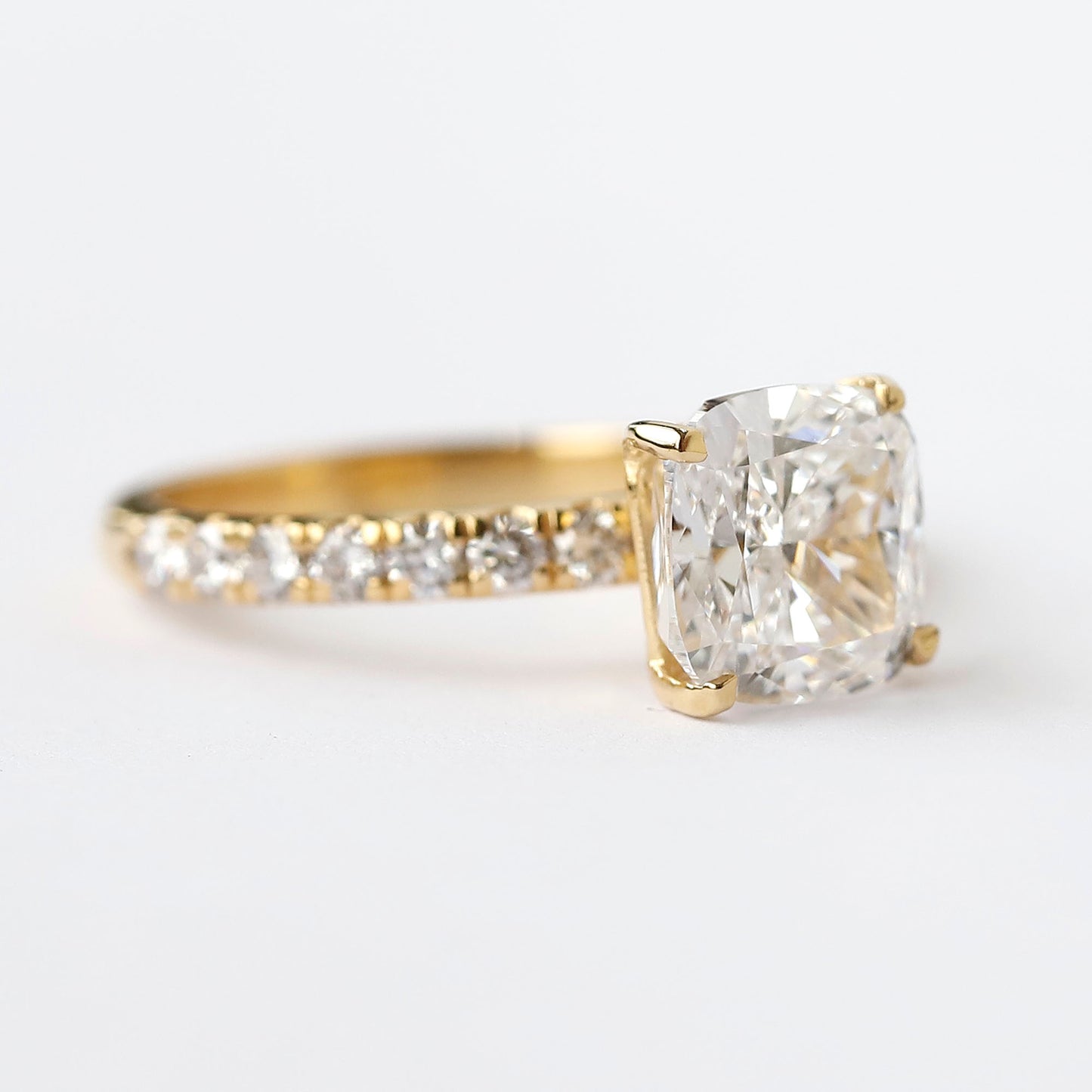 2 Carat Cushion Cut Lab Diamond Ring Solitaire For Women