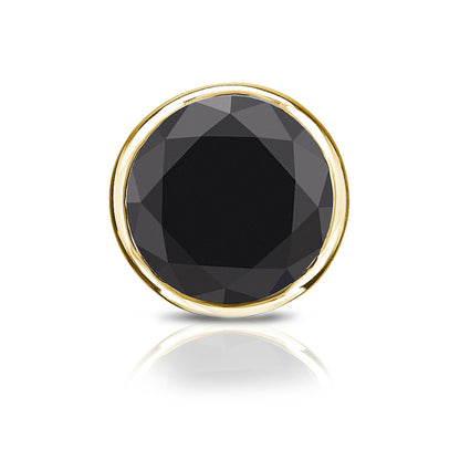 black diamond stud earrings in 14k yellow gold