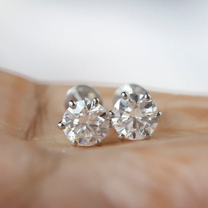 14 K Rose Gold 1.20 CT Lab Grown Diamond Solitaire Earrings