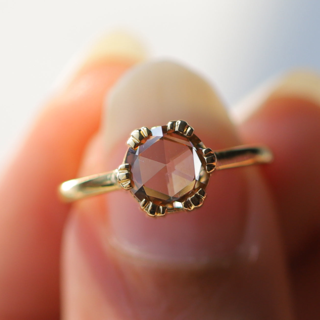 Rose Cut Engagement Ring