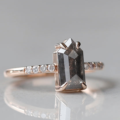 shield cut diamond engagement ring