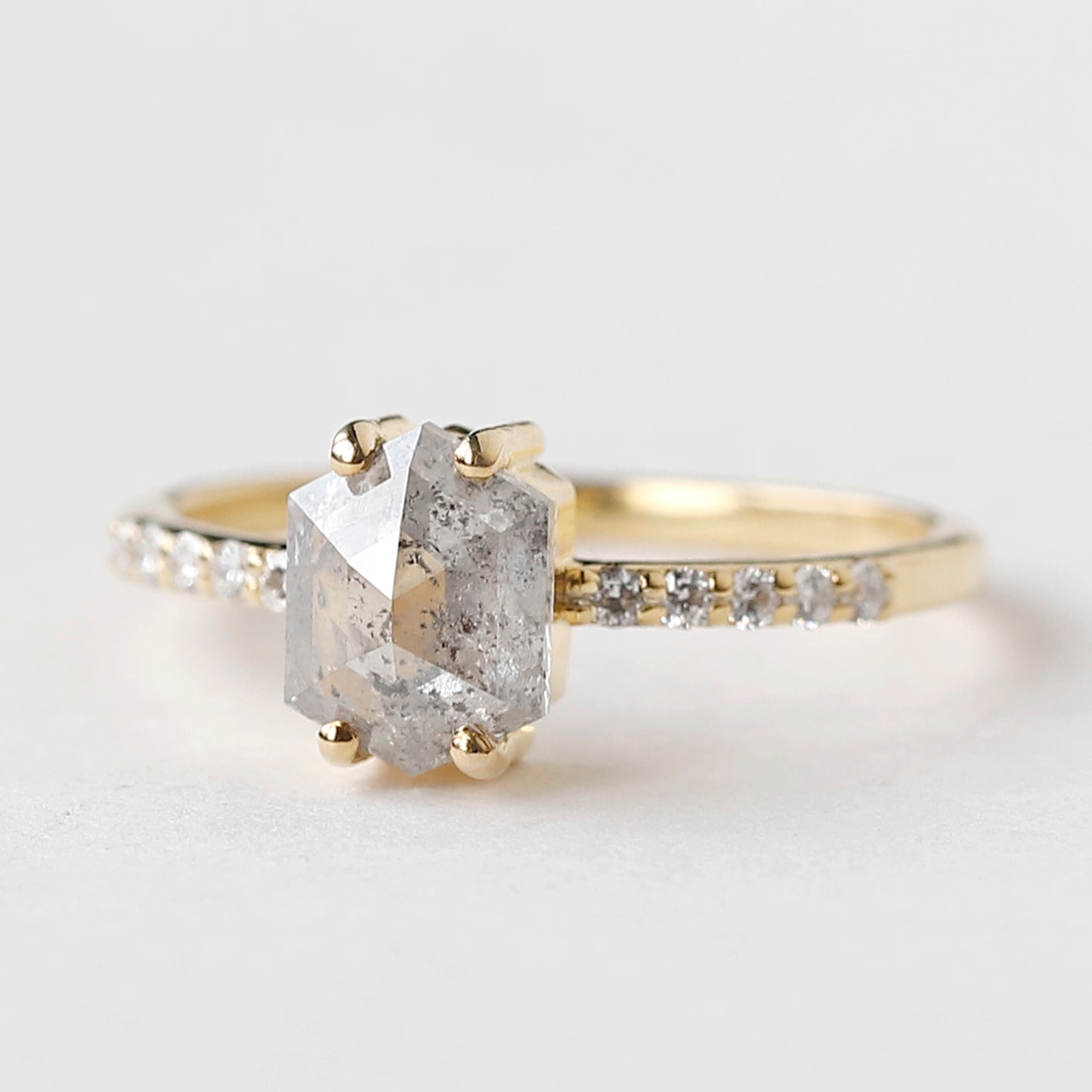 elongated hexagon engagement ring