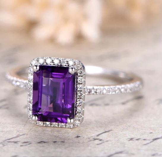 amethyst engagement rings