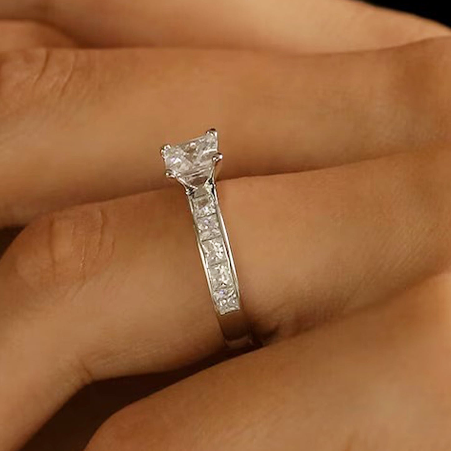 princess-cut solitaire engagement rings