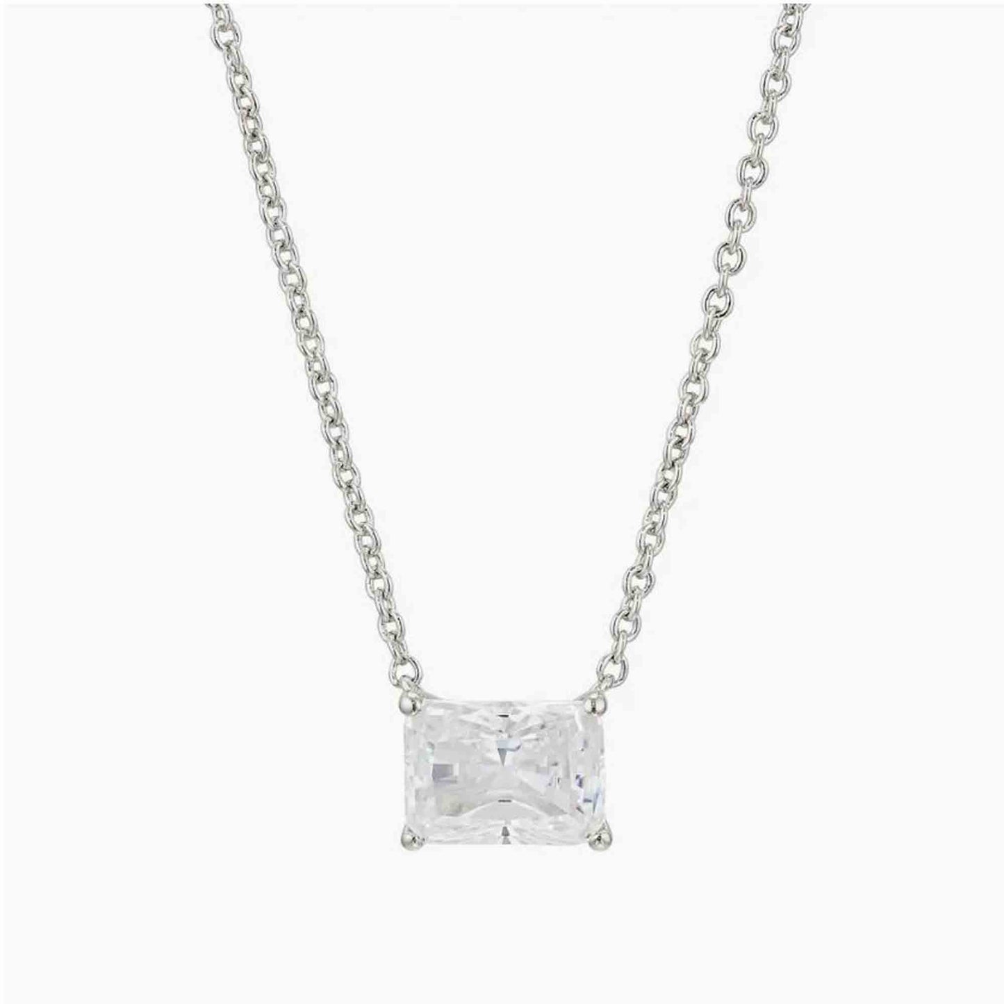 emerald cut diamond necklace