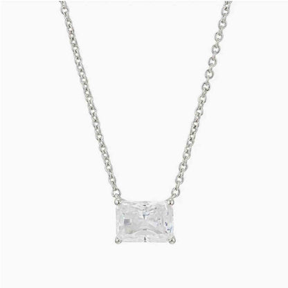 emerald cut diamond necklace