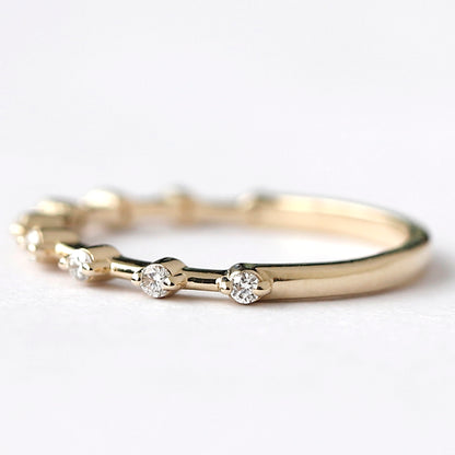 yellow gold half eternity band