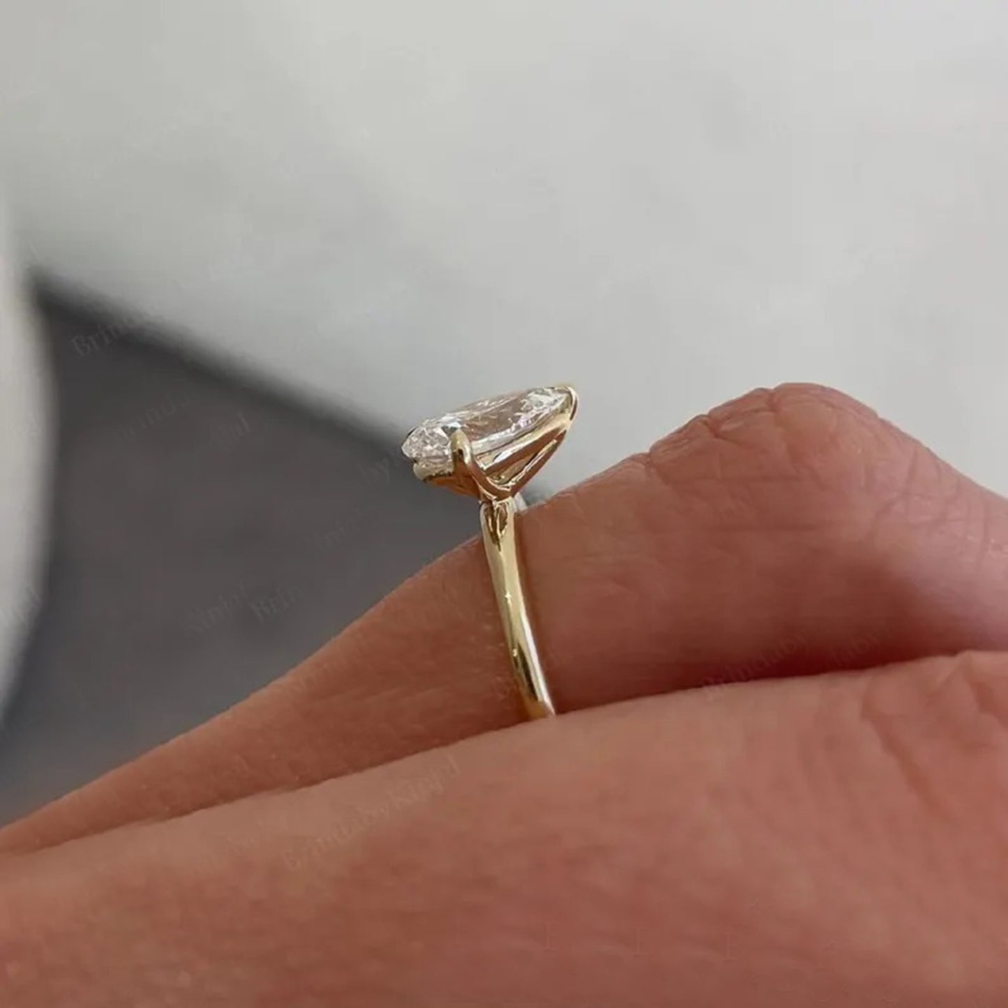 14k Yellow Gold Moissanite Toi Et Moi Ring For Her