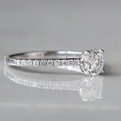 white gold lab created diamond ring