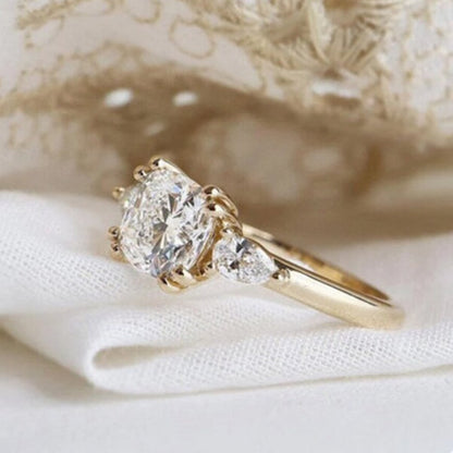 14 karat gold moissanite ring