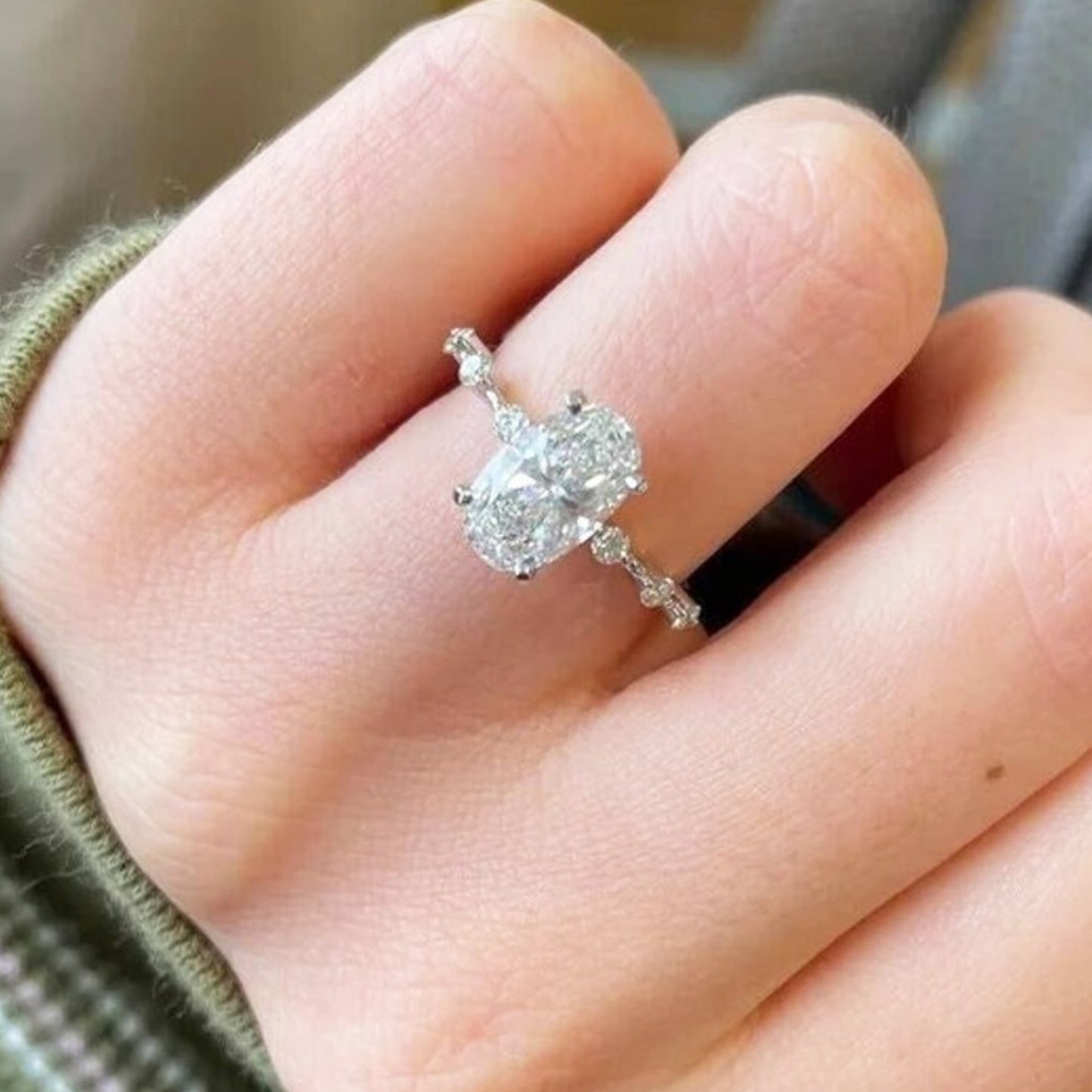 moissanite oval ring