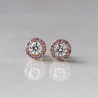 diamond halo earrings