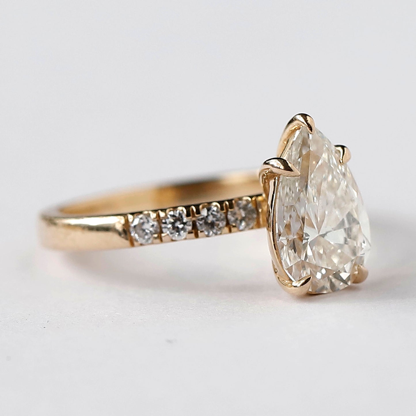 1.50 CT Pear Cut Lab Diamond Engagement Ring