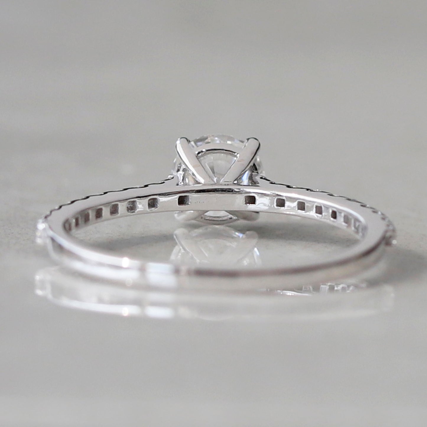 white gold lab created diamond ring