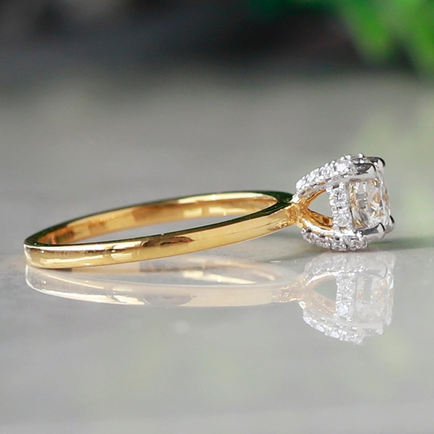 lab grown yellow diamond engagement ring