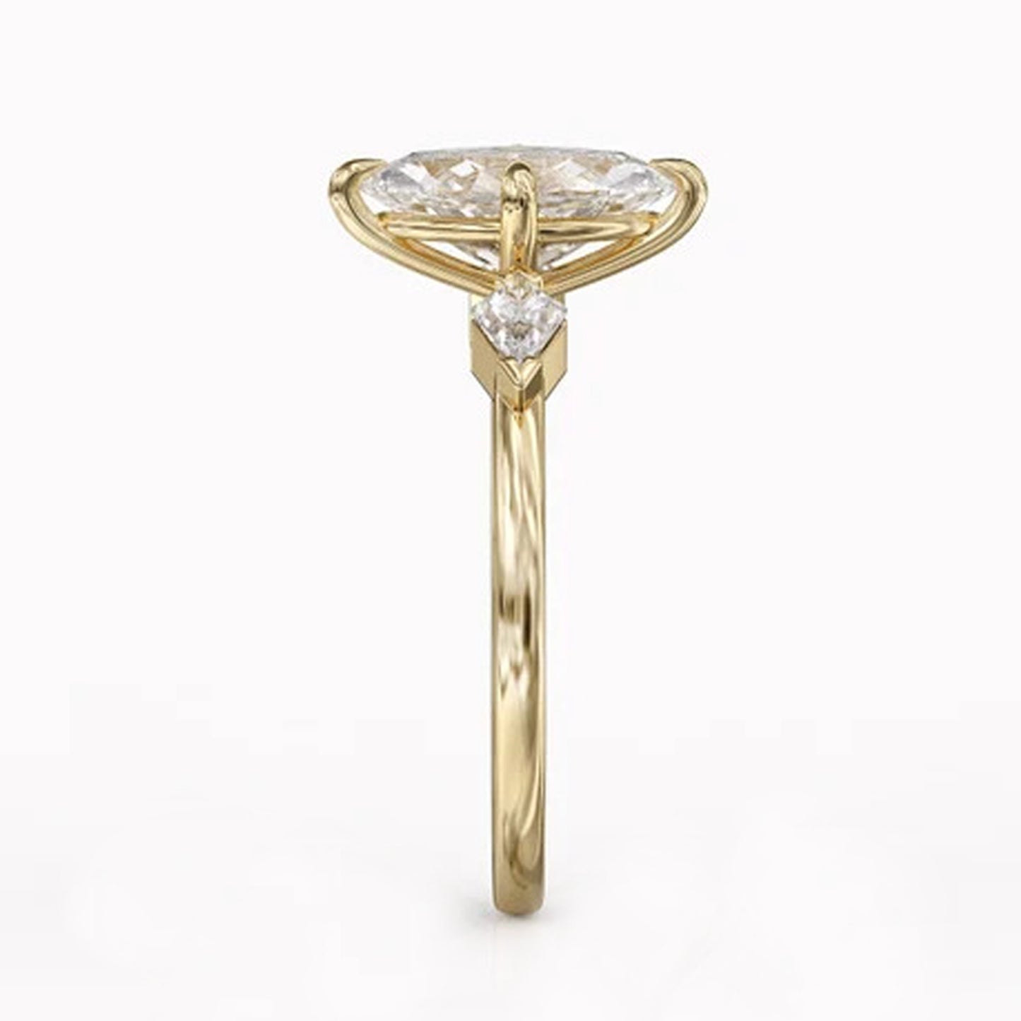 14k Yellow Gold Marquise Diamond Rings For Women