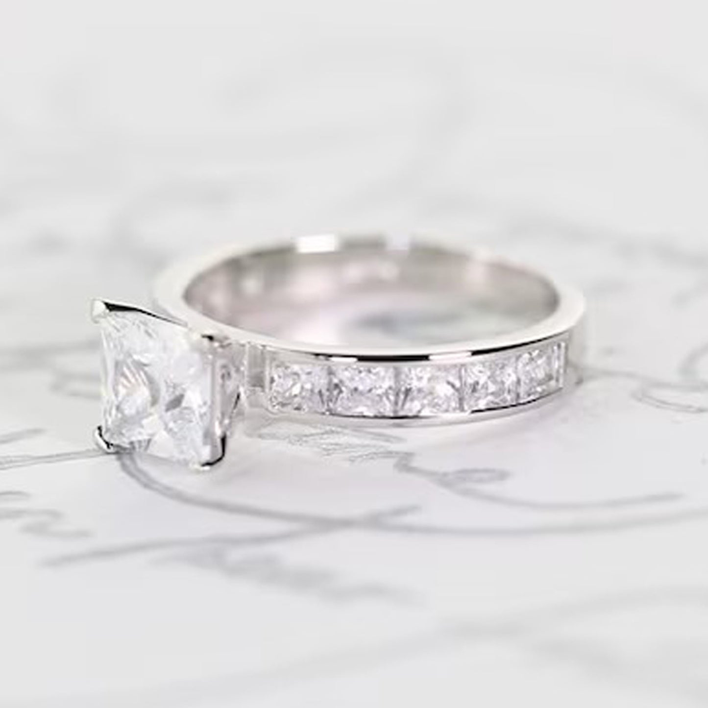 princess-cut solitaire engagement rings