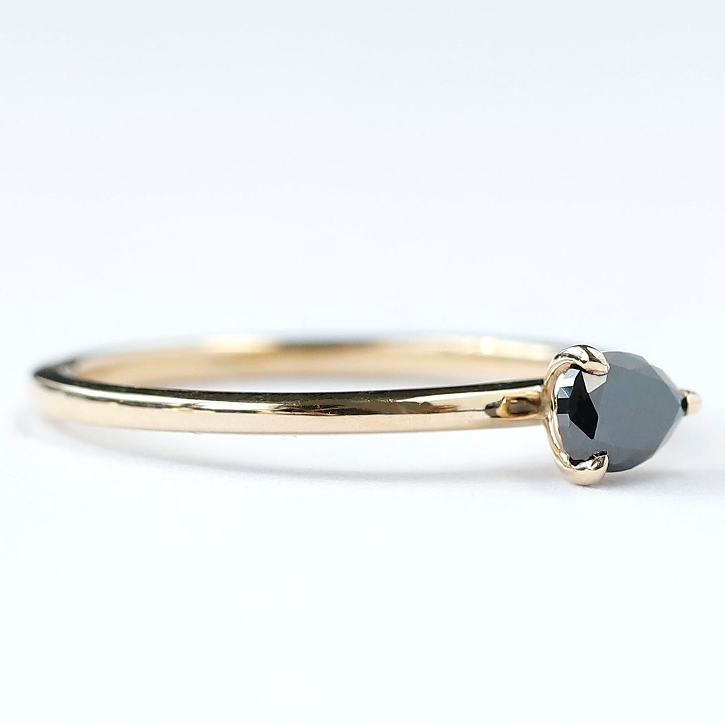 Black Diamond East West Pear Diamond Ring