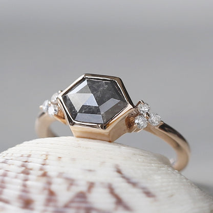 Elongated Hexagon Engagement Ring