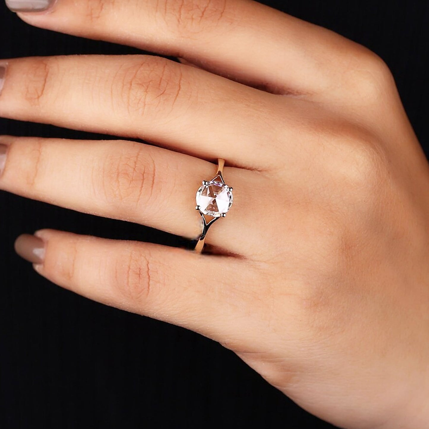 Split Shank Moissanite Ring