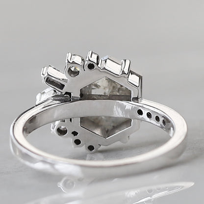 hexagon-shaped diamond ring