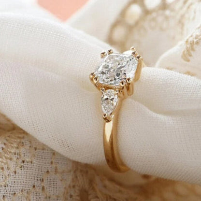 14 karat gold moissanite ring