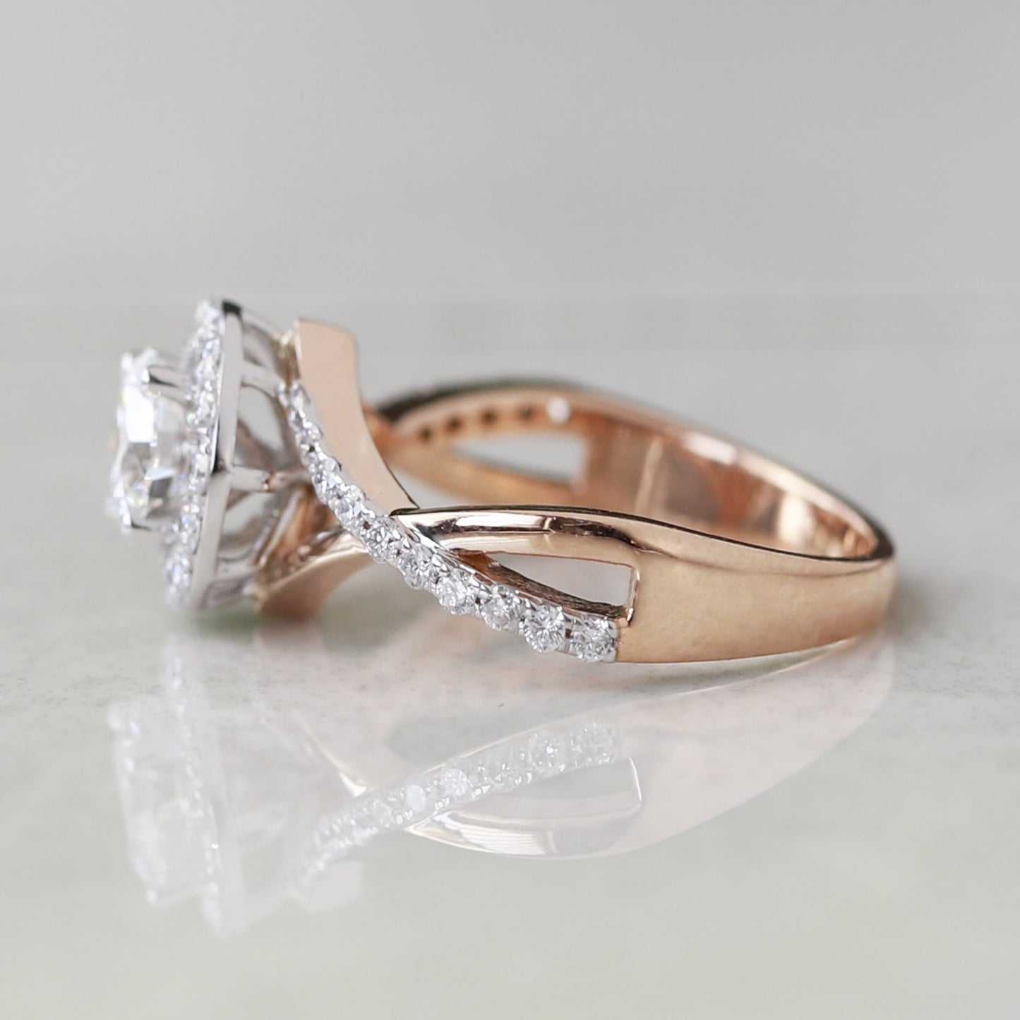 twist band engagement ring