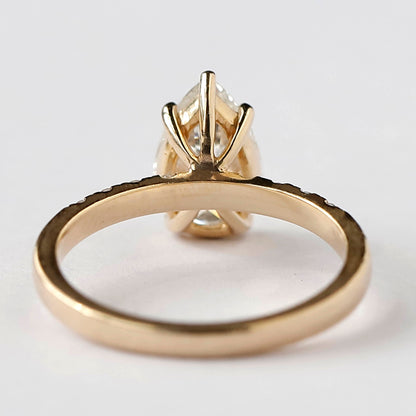1.50 CT Pear Cut Lab Diamond Engagement Ring