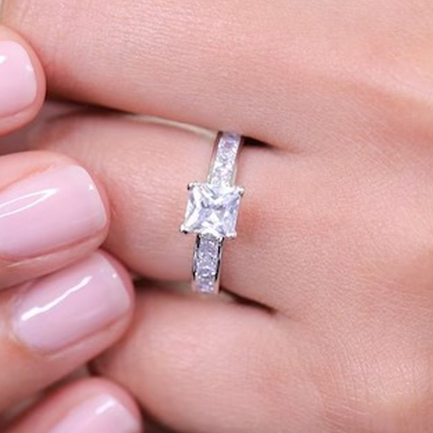 princess-cut solitaire engagement rings