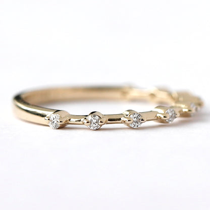 yellow gold half eternity band