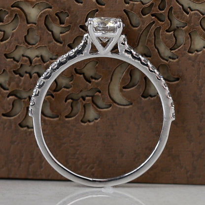 white gold lab created diamond ring