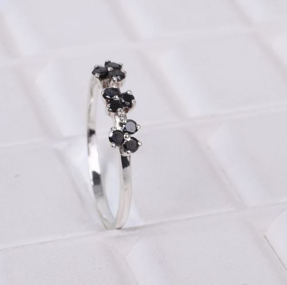 Black Diamond Band Ring