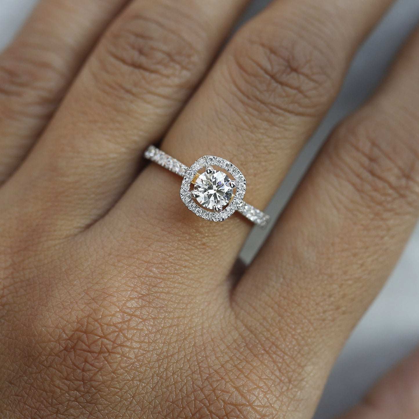 lab grown diamond halo ring