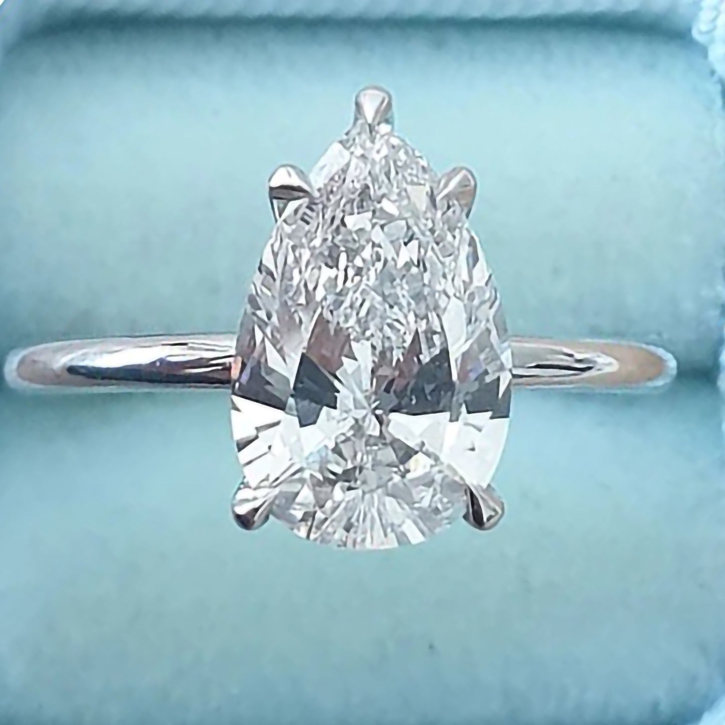 14k white gold moissanite ring