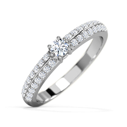 White Gold Moissanite Engagement Ring