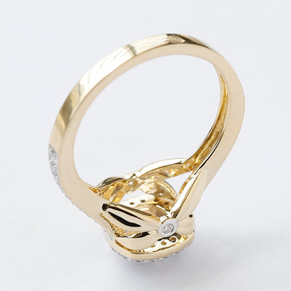 14 k Yellow Gold Cushion Cut Moissanite Engagement Ring