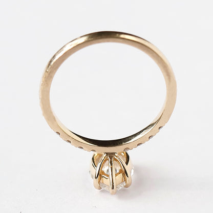 1.50 CT Pear Cut Lab Diamond Engagement Ring