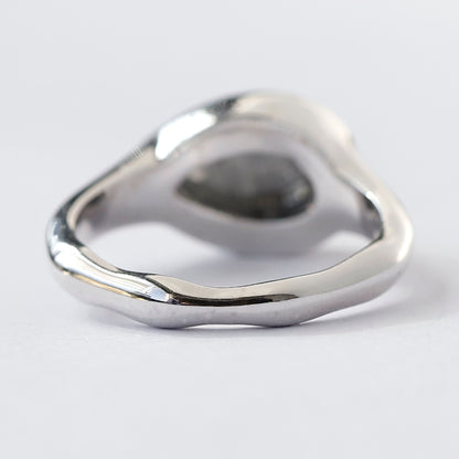 1.79 CT Salt and Pepper Nature Inspired Pear Diamond Ring With East West Bezel Setting