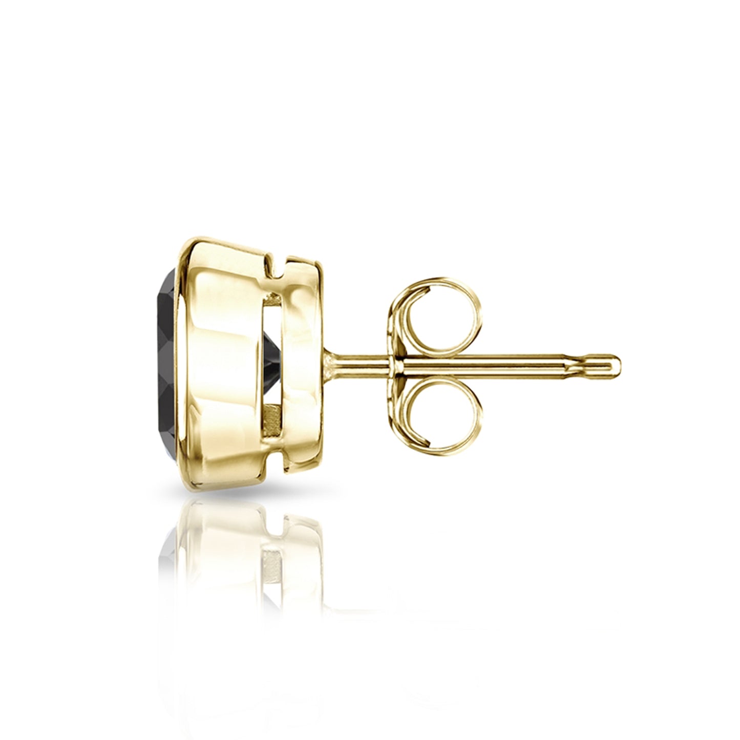 black diamond stud earrings in 14k yellow gold