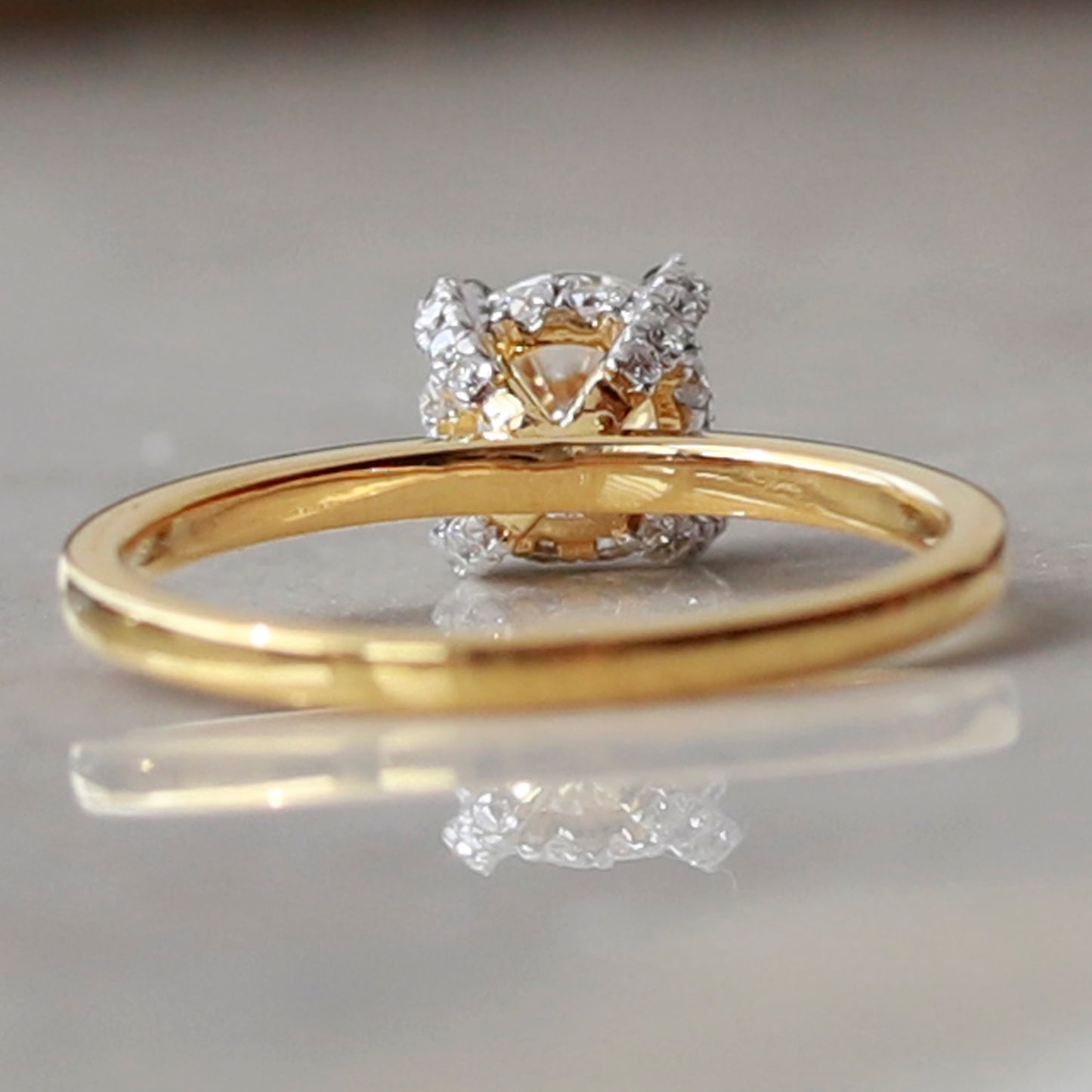 lab grown yellow diamond engagement ring