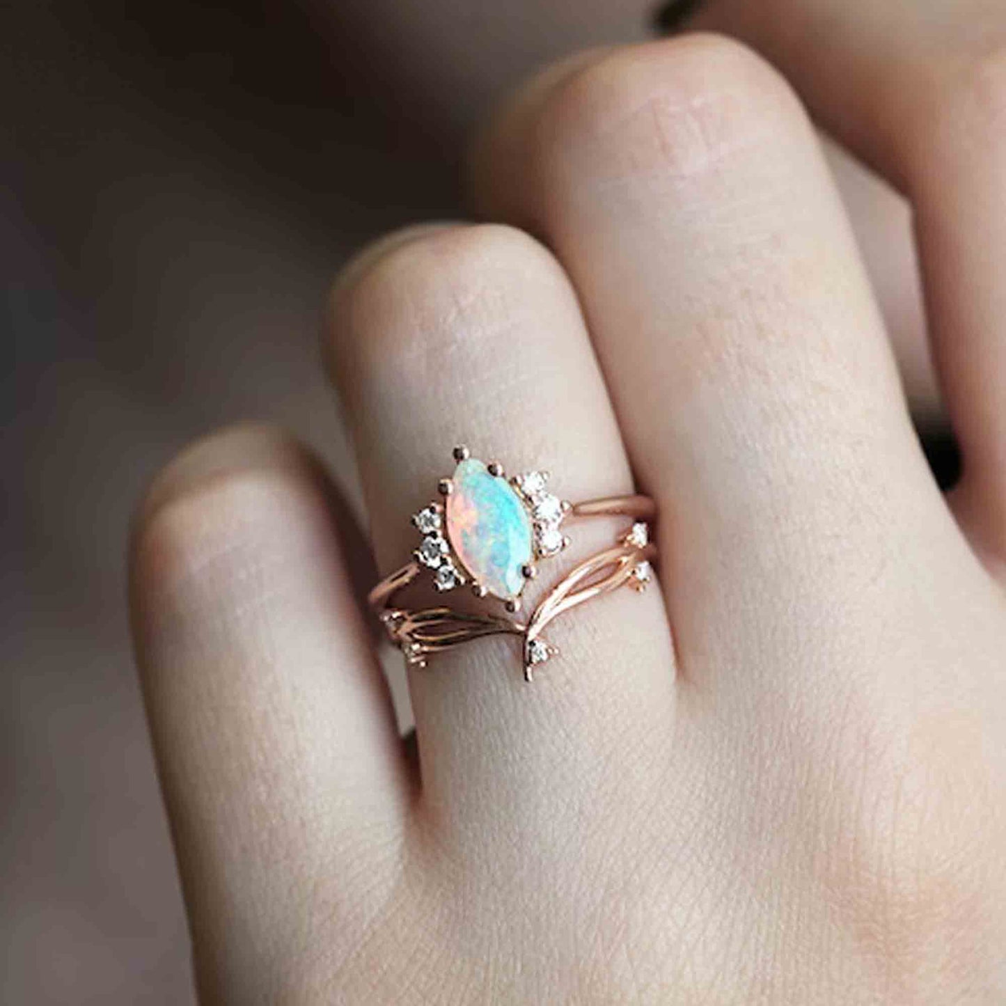 opal marquise ring